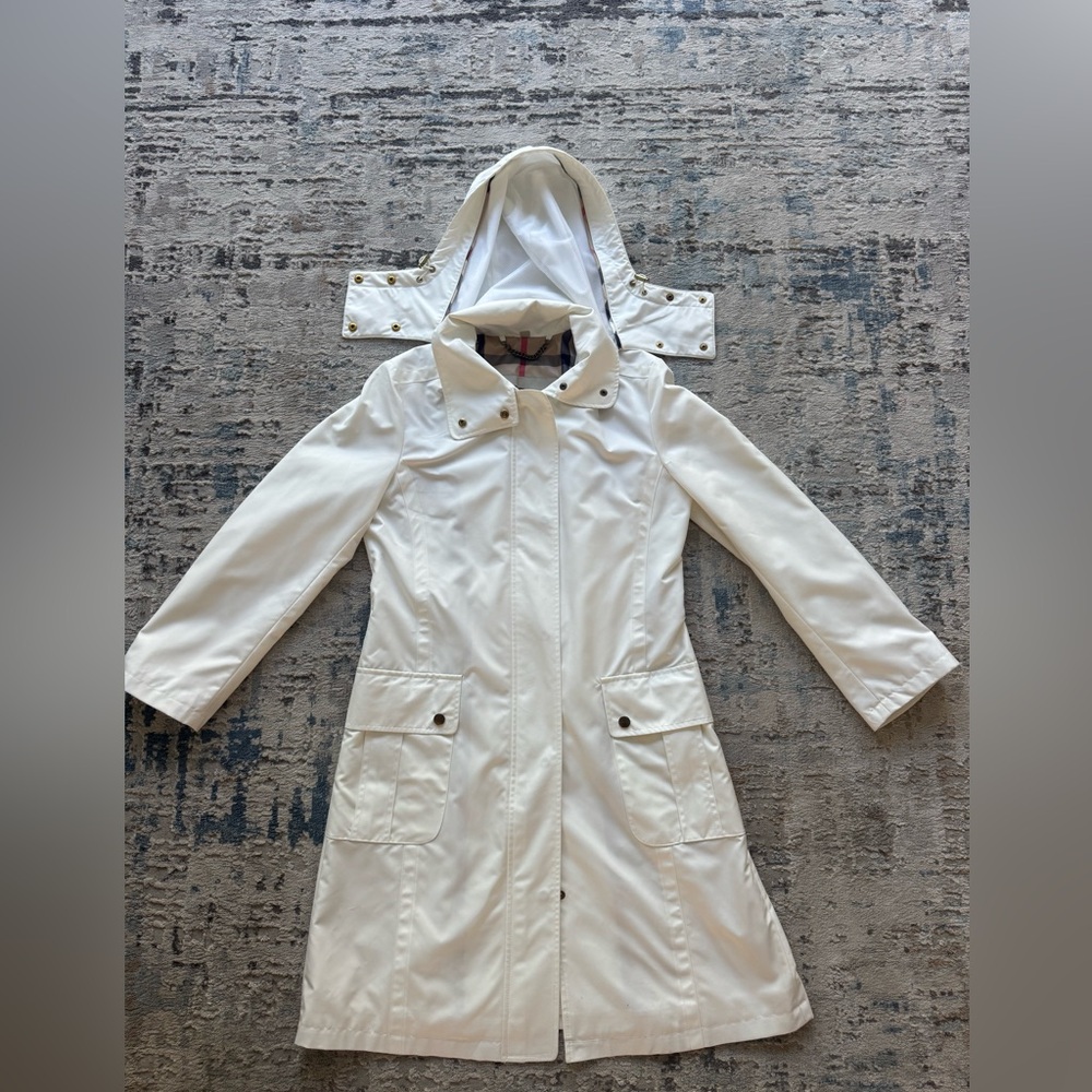 Burberry White Hooded Jacket